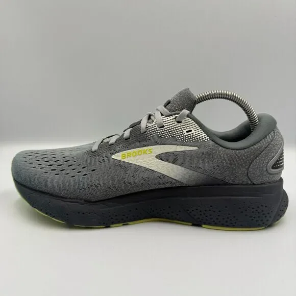 Brooks Ghost 16 Men's Size 9.5 Gray Black Green Athletic Running Shoes Sneakers - Picture 2 of 8